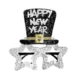 Maxbell Happy New Year Eyeglasses Eyewear Glitter for New Year'S Eve Party Favors Argent