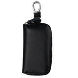 Maxbell Mens Key Holders Casual Bifold Genuine Cow Leather Key Bag Key Case Black