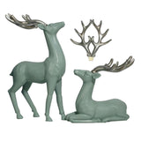 Maxbell Couple Deer Ornament Resin Furnshing Decorations Collectibles Light Green