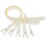 Max 5Pcs Nylon Coil Zippers Closed End Invisible Zipper for Sewing Light Beige