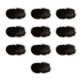 Maxbell 10Pcs Artificial Fur Pom Poms Ball Assorted DIY Art for Keychains Glove Charms Black