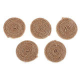 Maxbell 5 Piece Jute Cord Rope Charms Necklace Earrings Pendants Brown Round 38x7mm