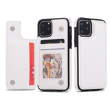 Max PU Leather Anti-fall Phone Back Cover Case For iPhone 11 5.8 inch White