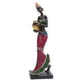 Maxbell African Sculpture Tribal Lady Figure Dolls Ornaments for Desktop Decorations gold