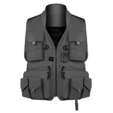 Max Multi Pocket Photography Hunting Fishing Vest Jacket Waistcoat Gray L