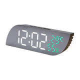 Maxbell Desk Clock Bedroom LED Alarm Clock Temperature Display for Dormitory Stylish White Green Numbers