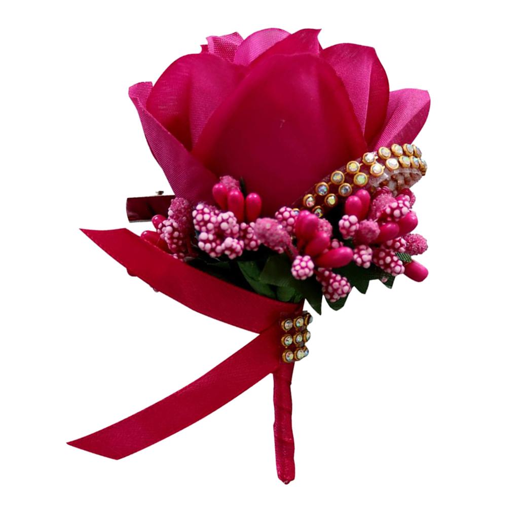 Max Stimulation Rose Flower Brooch Pin Wedding Corsage Pin Rose Red
