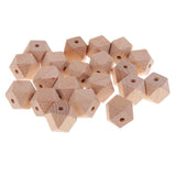 Maxbell 20pcs beech wood octagonal beads Loose Spacer Beads for Jewelry Making 20mm