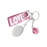 Maxbell Tennis Racket Keychain Keyring Sports for Sports Clubs Team Novelty Gifts Pink