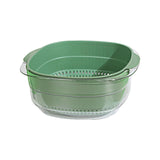 Maxbell Multi Use Kitchen Fruit Drain Basket Vegetables Washing Bowl Kitchen Gadget dark green