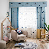 Max Maxb Embroidery Rod Pocket Curtain Panel Dolphin Cloth Semi-shading Curtain