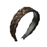 Maxbell Hair Braided Headband Headdress Wig Elastic Hair Bands for Women Girl Ladies Brown