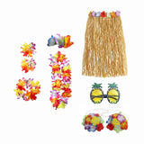Maxbell hawaiian Skirt Costume Set Fancy Dress Luau National Dress Cosplay 60cm Brown