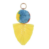 Max Cotton Tassel Keyring Key Chain for Women Bag Phone Pendant Decor Yellow
