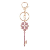 Maxbell Rhinestone Crystal Car Key Hanger Wisdom Door Key Pendant Key Ring Keyfobs Pink