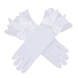 Maxbell Ladies Lace Gloves Durable Costumes Gloves for Wedding Banquet Evening Party White
