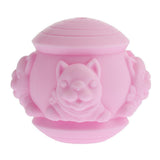 Max 1 Pc Silicone Bite-resistant Dog Dispenser Ball Pet IQ Treat Ball Toy Pink