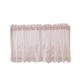 Max Embroidered Window Voile Sheer Curtain Valance Tiers Pink-Valance-137x61cm