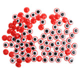 Maxbell 100 Pieces Safety Round Eyes with Sequins for Bear Doll DIY Making Red