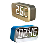 Maxbell 2Pieces Portable Mirror Alarm Clock Calendar Night Light Digital Alarm Clock