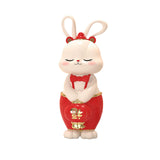 Maxbell Bunny Figurine Miniature Ornament Rabbit Statue for Office Shelf Decorative 7.2cmx8.5cmx18cm