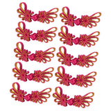 Maxbell 10Pcs Fancy Chinese Button Knot Decorative Crafts For Clothes Rose Red