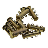 Maxbell 10Pcs Multi 3 Strand Slide Lock Magnetic Tube Brass Clasps DIY Making Bronze