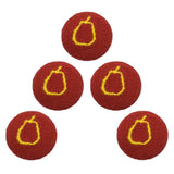 Maxbell 5pcs Round Craft Shank Fabric Covered Buttons Decors for Scrapbooking Pear