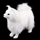 Max Realistic White Faux Fur Dog Animal Model Figures Home Decoration