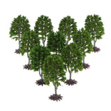 Maxbell 10PCS Plastic Cedar Tree Railway Street Architectural Scenery HO Scale 1:100
