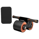 Maxbell Ab Roller Wheel with Knee Mat Body Building Double Wheeled Abdominal Roller Black Orange