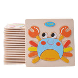 Maxbell 7pcs Kids Wooden Jigsaw Puzzle Shape Puzzles for Boys and Girls Sea Animals