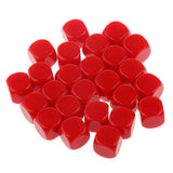 Maxbell Pack of 25pcs Opaque Red Blank D6 Six Sided Dice Teaching Resources Party Supplies