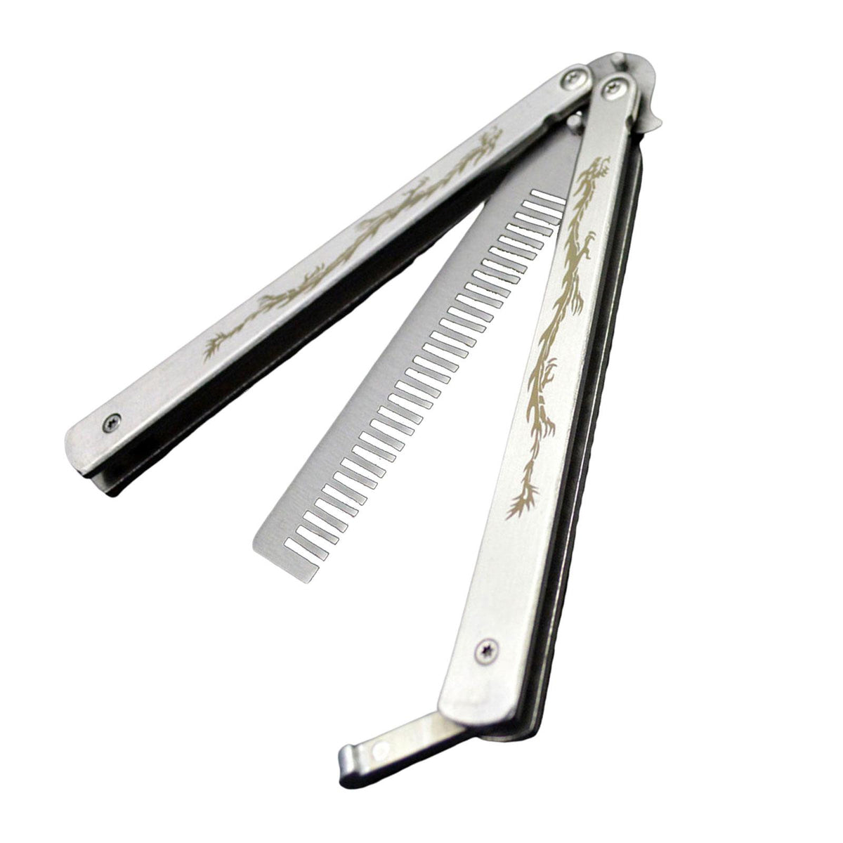 Maxbell Butterfly Comb Hair Styling Tool Unsharpened Foldable Training Comb White
