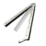 Maxbell Butterfly Comb Hair Styling Tool Unsharpened Foldable Training Comb White
