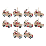 Maxbell 10Pcs Christmas Tree Decoration Pendant for Home Decor Elk and Car