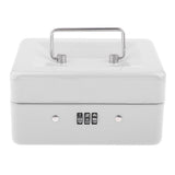Max Mini Portable Steel Locking Cash Box Security Storage Coin Check White