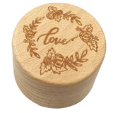 Max Vintage Wood Round Ring Box Bearer for Wedding Party Engagement Valentine  Love
