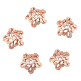 Maxbell 5pcs 6mm Antique Flower Cap 925 Sterling Loose Beads End Cap Rose Gold
