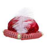 Maxbell Indian Sultan Turban Hats Hijab Head Scarf for Halloween Stage Show Carnival red