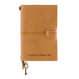 Max Portable Leather Notebook Blank Page, Travel Journal Diary Notes Light Brown
