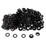 Max 100 Sets Metal Eyelet with Washer for Clothing Accessories 8 x 4mm Black