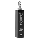 Maxbell Stainless Steel Rectangle Urn Heart Print Pendant Memorial Keepsake Grandpa