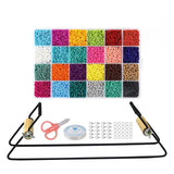 Maxbell Bead Loom Kit 24 Colors Seed Beads Open Jump Rings for Belts Jewelry Making