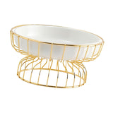 Maxbell Basket Stand Decor High Foot Vintage creative for Household Table Hotel Large White