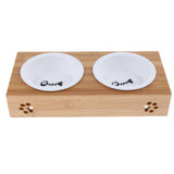 Maxbell Raised Pet Feeder Solid Bamboo Stand Perfect for Cats and Small Dogs  S02