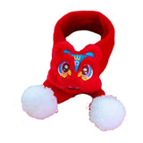 Maxbell Pet New Year Scarf Washable Dog Knitted Scarf for Kitten Puppy New Year Gift Red Nianshou