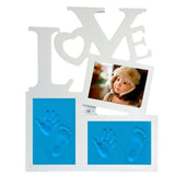 Maxbell Handprint Footprint Picture Frame Baby Shower Keepsake Gifts Blue Clay