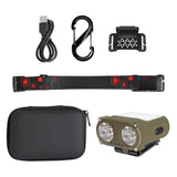 Maxbell Mini LED Headlamp Flashlight Body Sensor Lightweight with Head Strap Bright Green