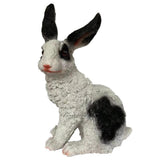 Max Resin Rabbit Statue Bunny Garden Sculpture Lawn Yard Art Decor Black White